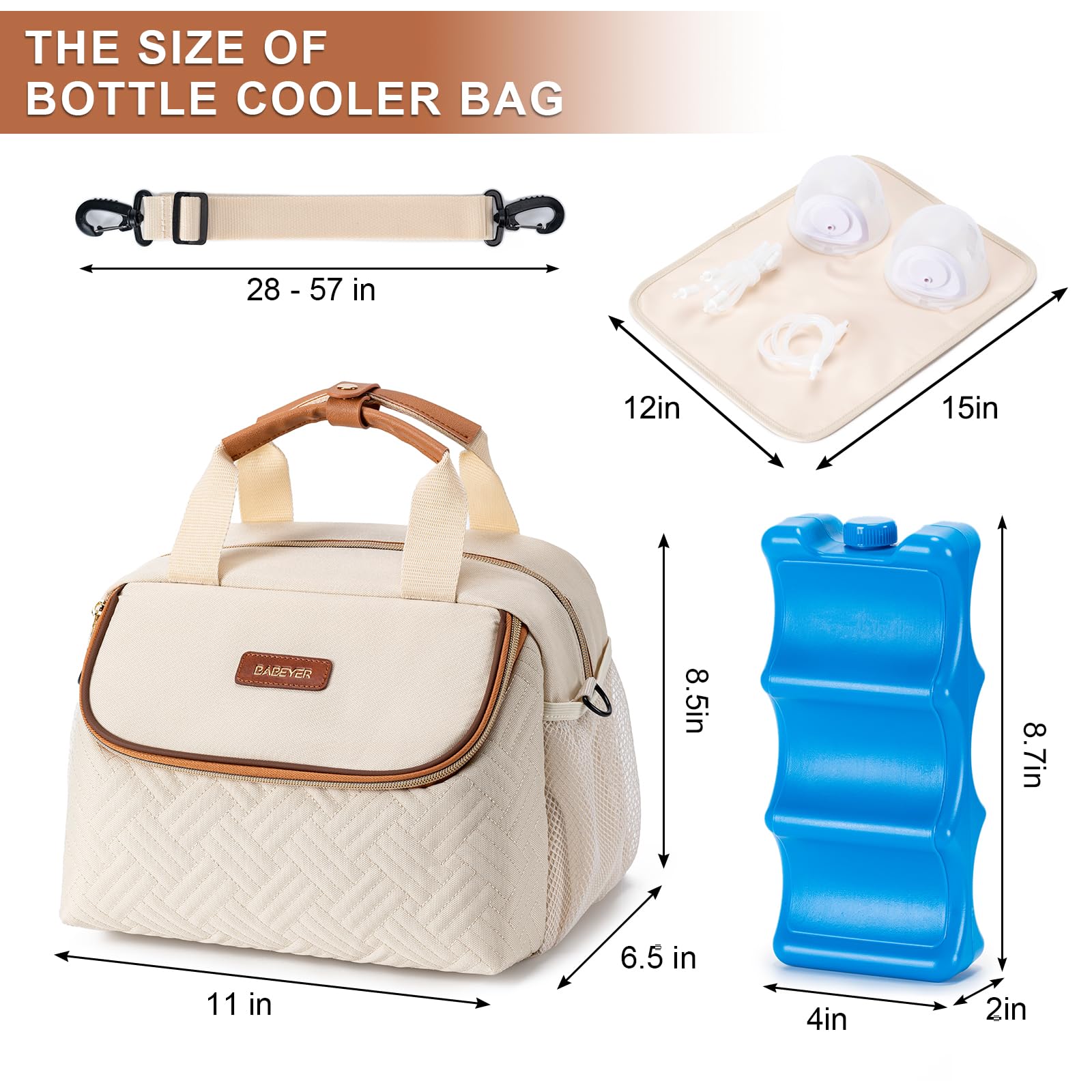 BABEYER detachable buckle-top handle for easy stroller attachment