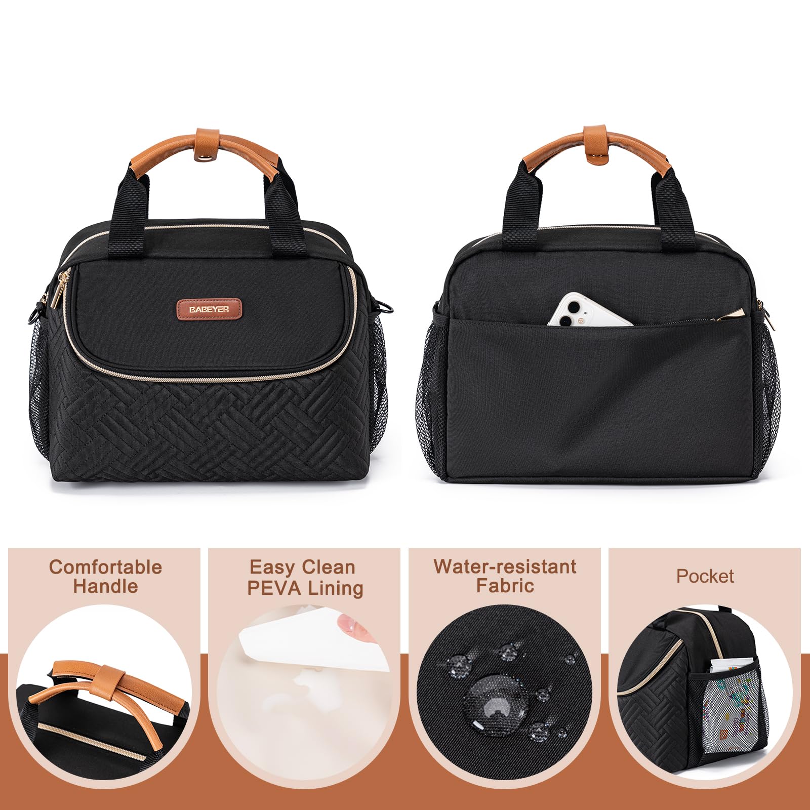 BABEYER detachable top handle for stroller compatibility and easy transport.