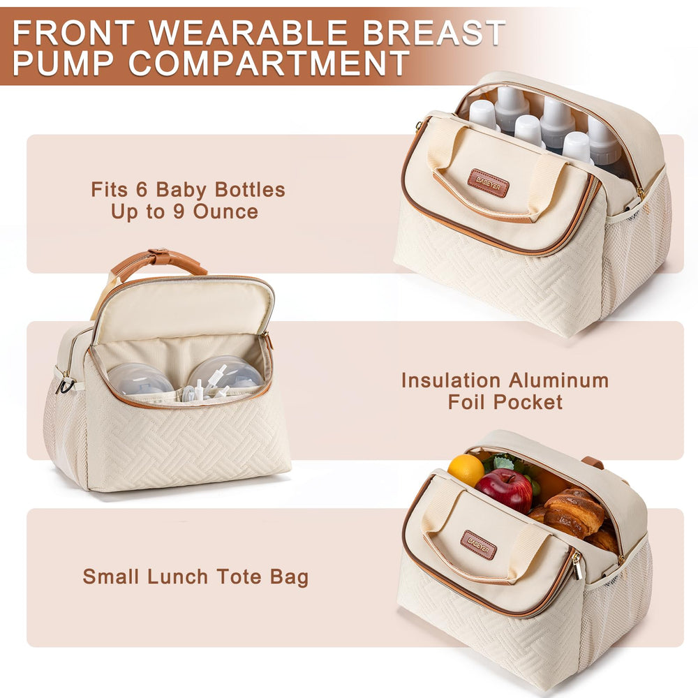BABEYER front pocket with elastic pouches for wearable pumps