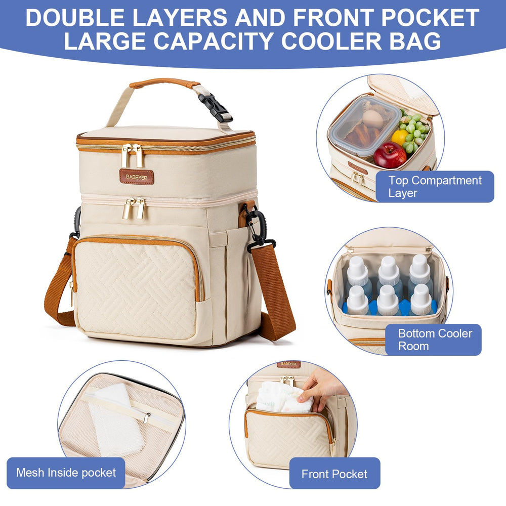 BABEYER reusable ice pack keeps breastmilk cool during travel.
