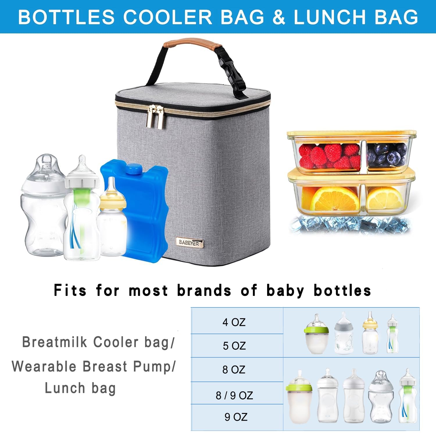 BABEYER stroller-friendly handle for easy carrying during outings.