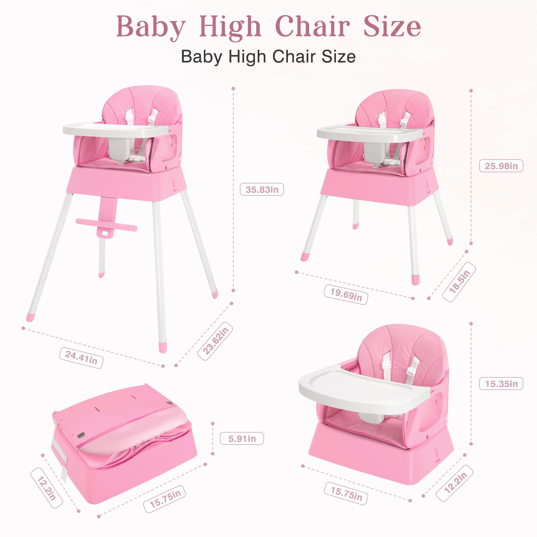 BABHAMNESS adjustable footrest grows with your child for comfortable mealtimes
