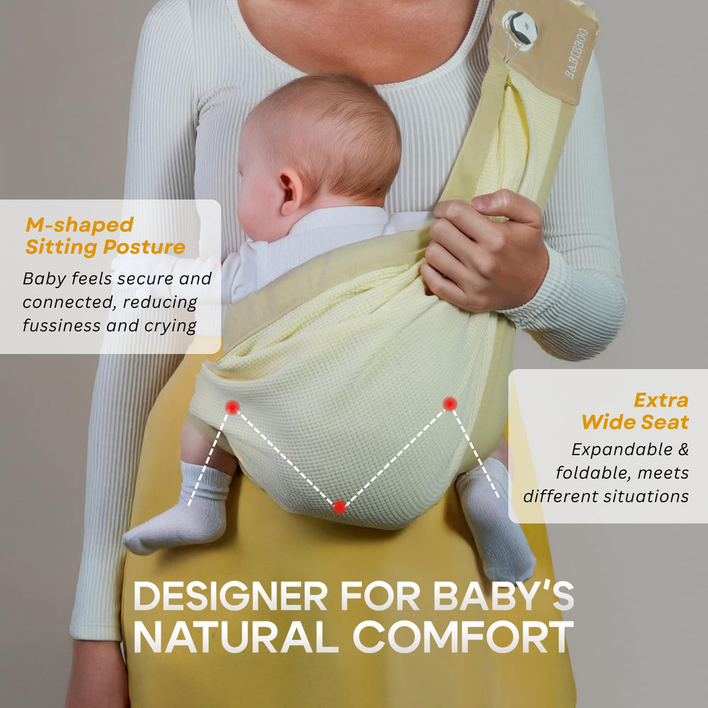BabieBoo baby in sling gray carrier for newborn to toddler versatility