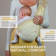 BabieBoo baby in sling gray carrier for newborn to toddler versatility