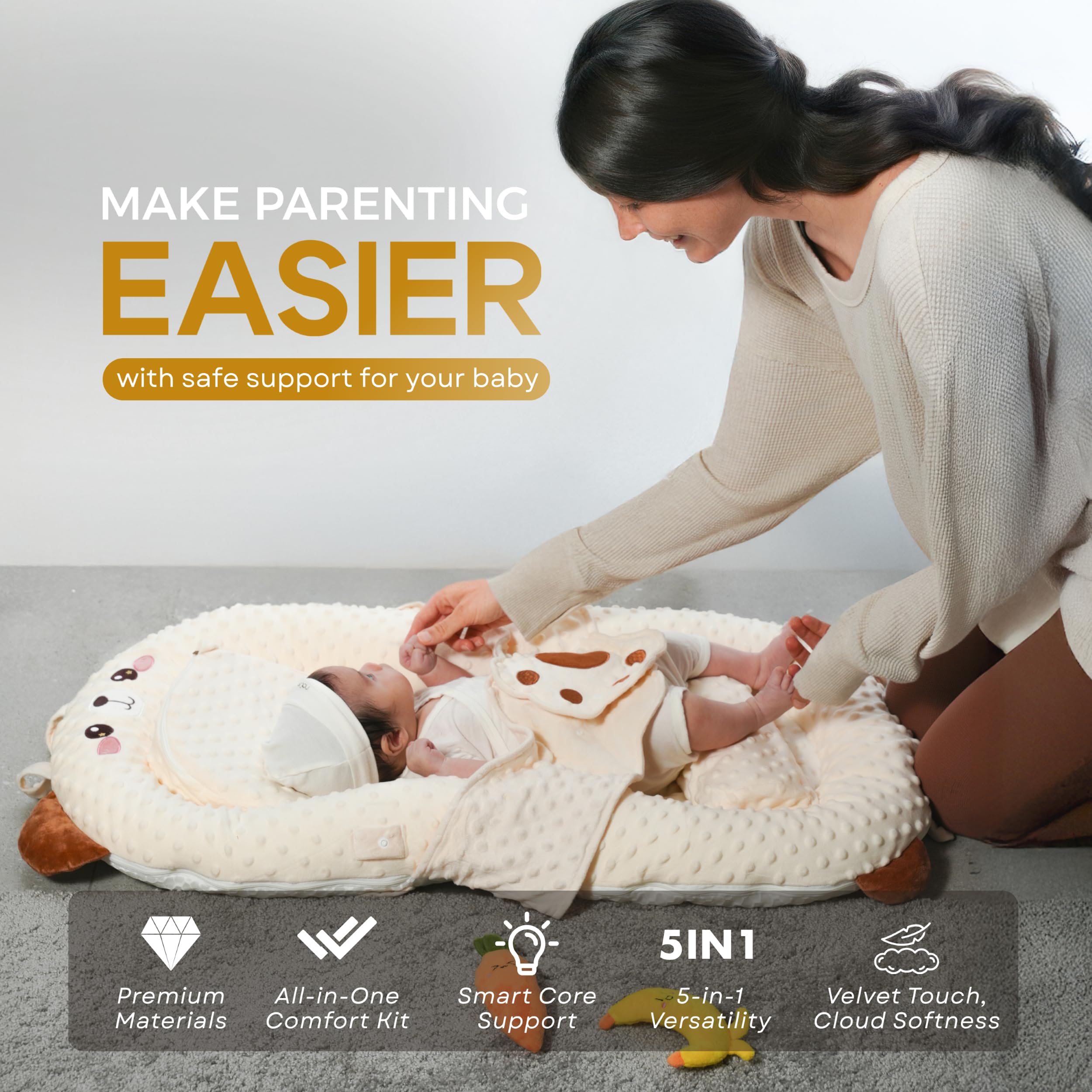 BabieBoo tummy-time mat supports little movers with soft, secure cushioning.