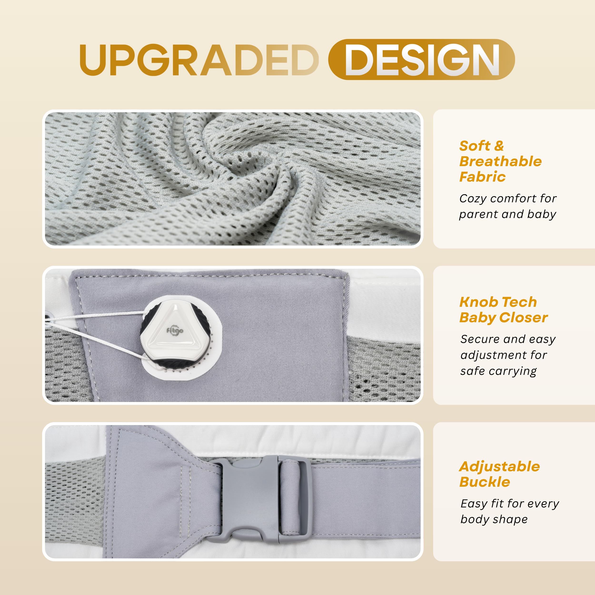 BabieBoo sling folded compactly for easy diaper bag storage