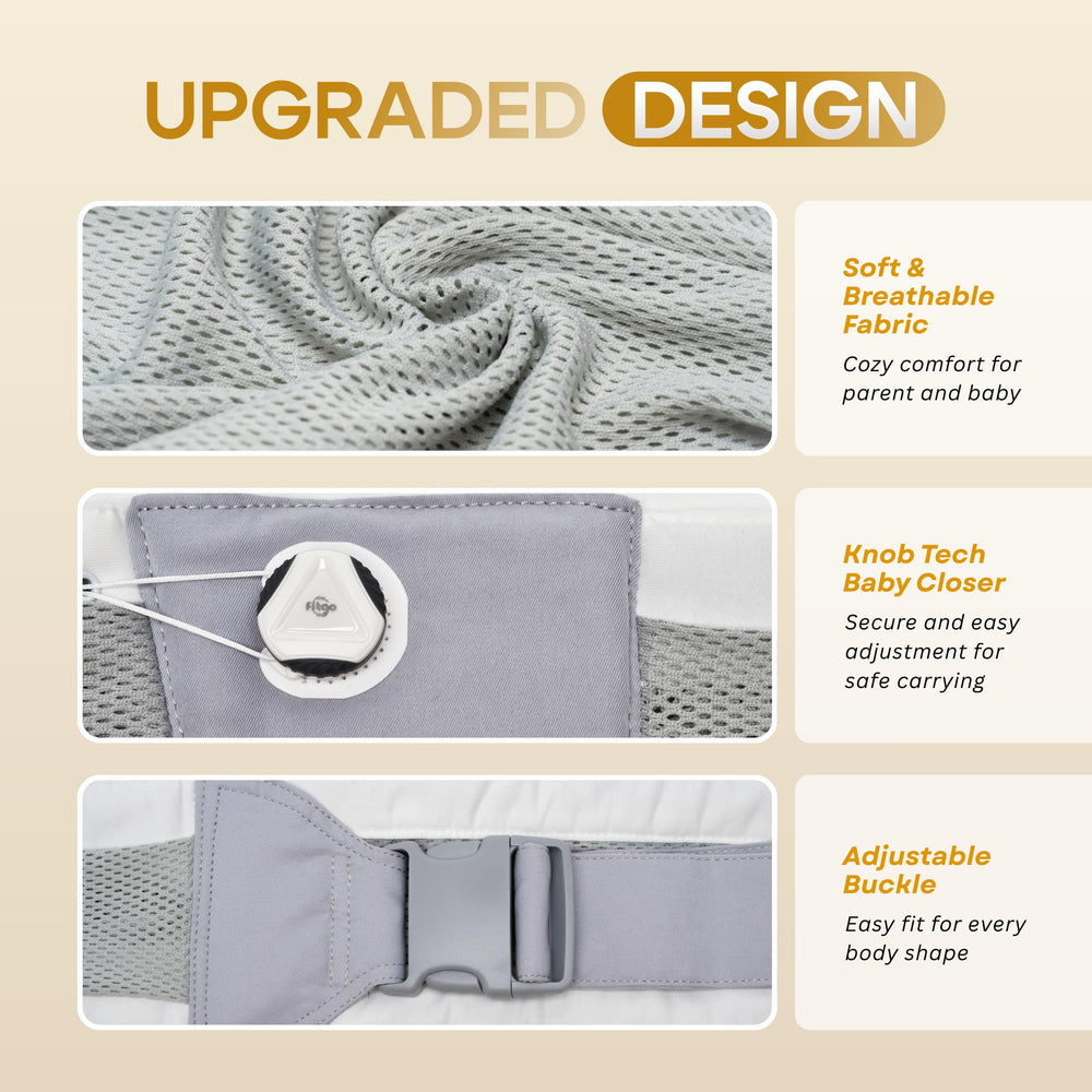 BabieBoo sling folded compactly for easy diaper bag storage