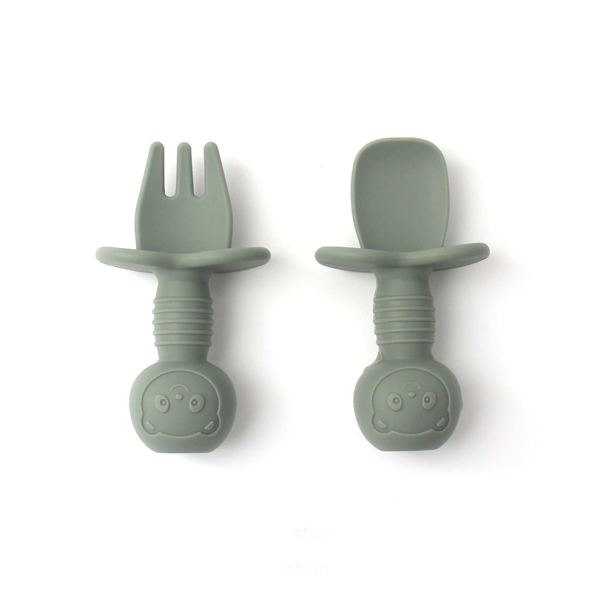 Babies and Cuties silicone spoon detail shows soft, safe materials for gums.