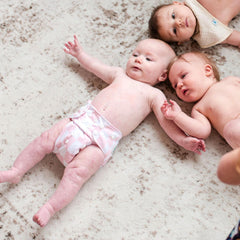 AWJ interior wicks moisture for a dry feel in Babies Beginning Sprout diaper.