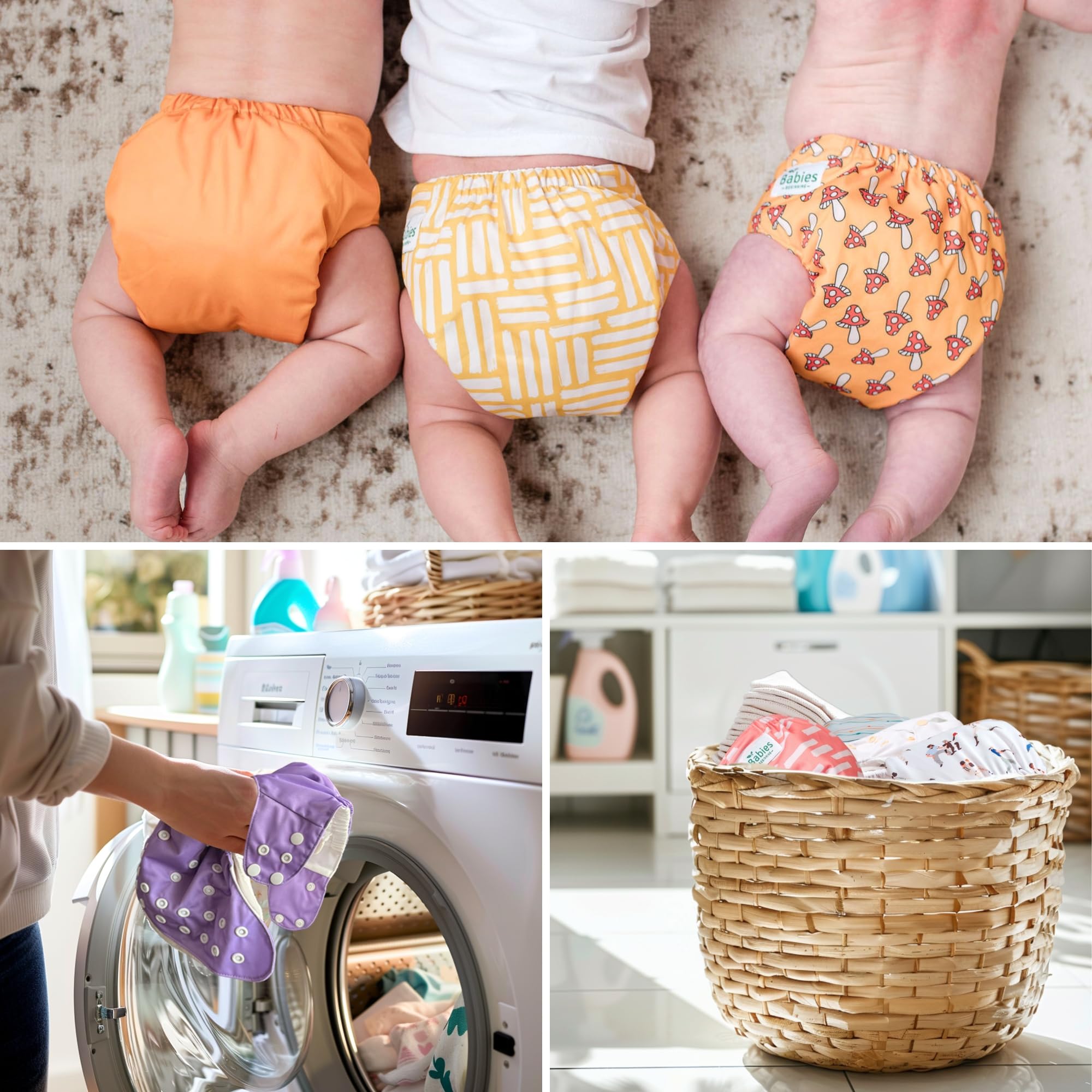 Adjustable snaps on Sprout pocket diaper fit growing babies precisely.