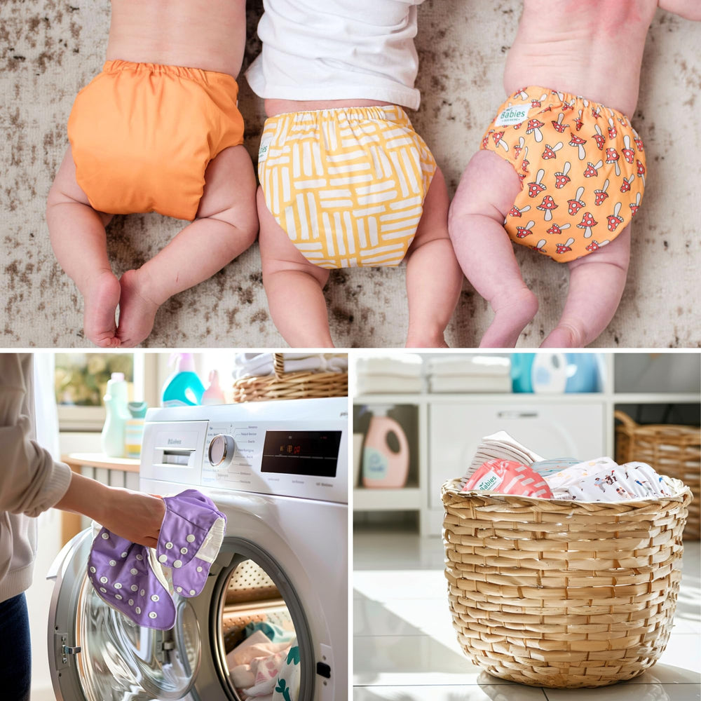 Adjustable snaps on Sprout pocket diaper fit growing babies precisely.