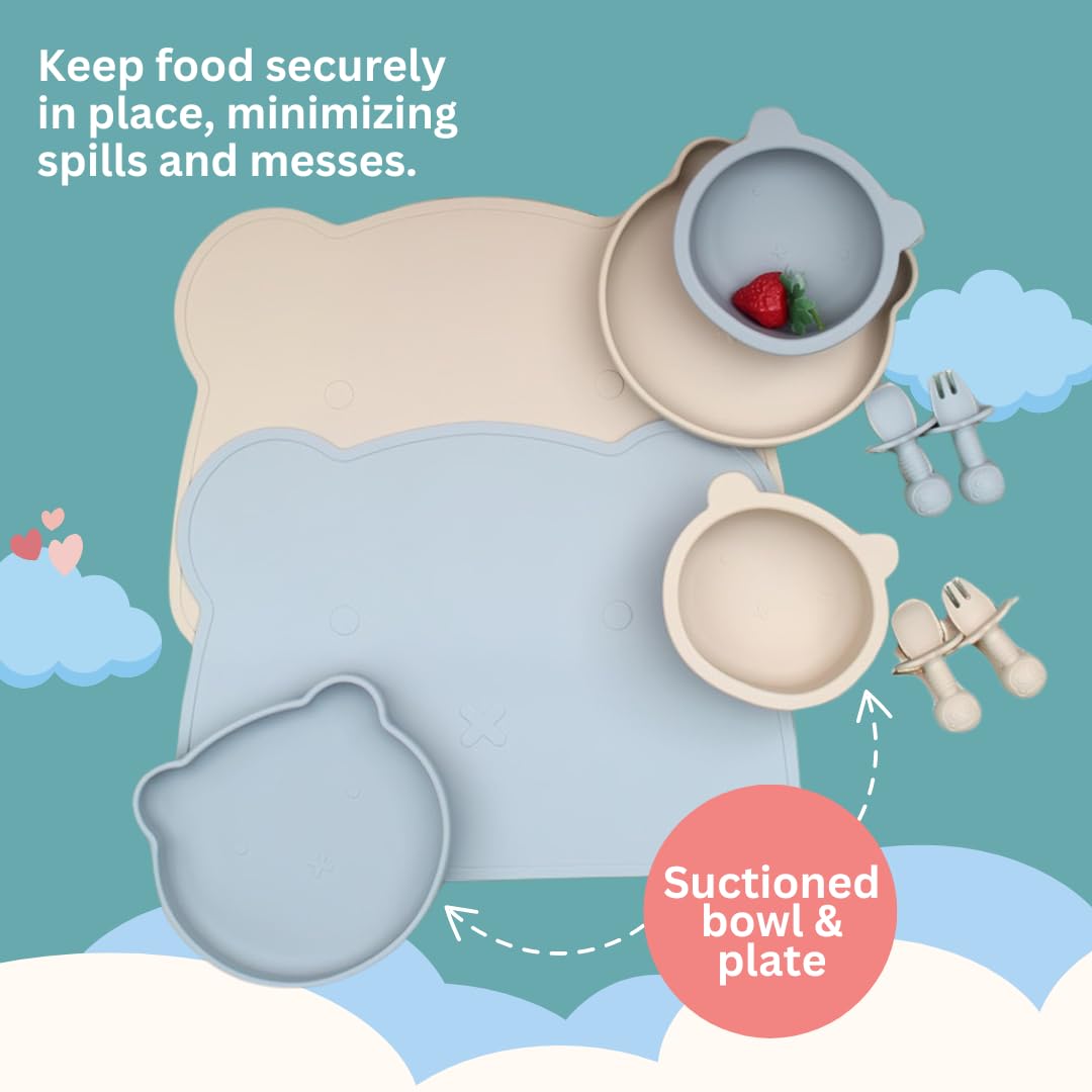 Babies & Cuties self-feeding utensils with ergonomic handles for tiny hands