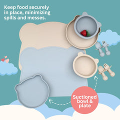 Babies & Cuties self-feeding utensils with ergonomic handles for tiny hands