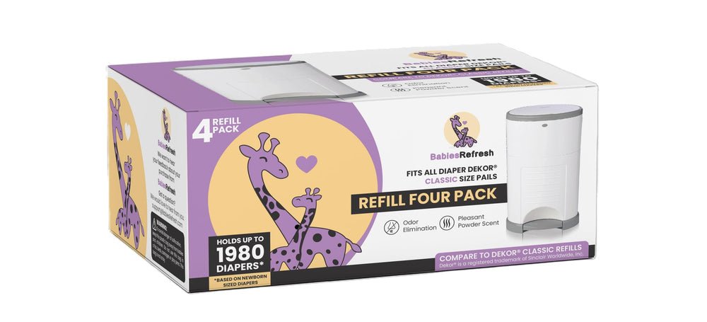 BabiesRefresh Dekor Classic refill pack keeps diaper pails fresh and ready