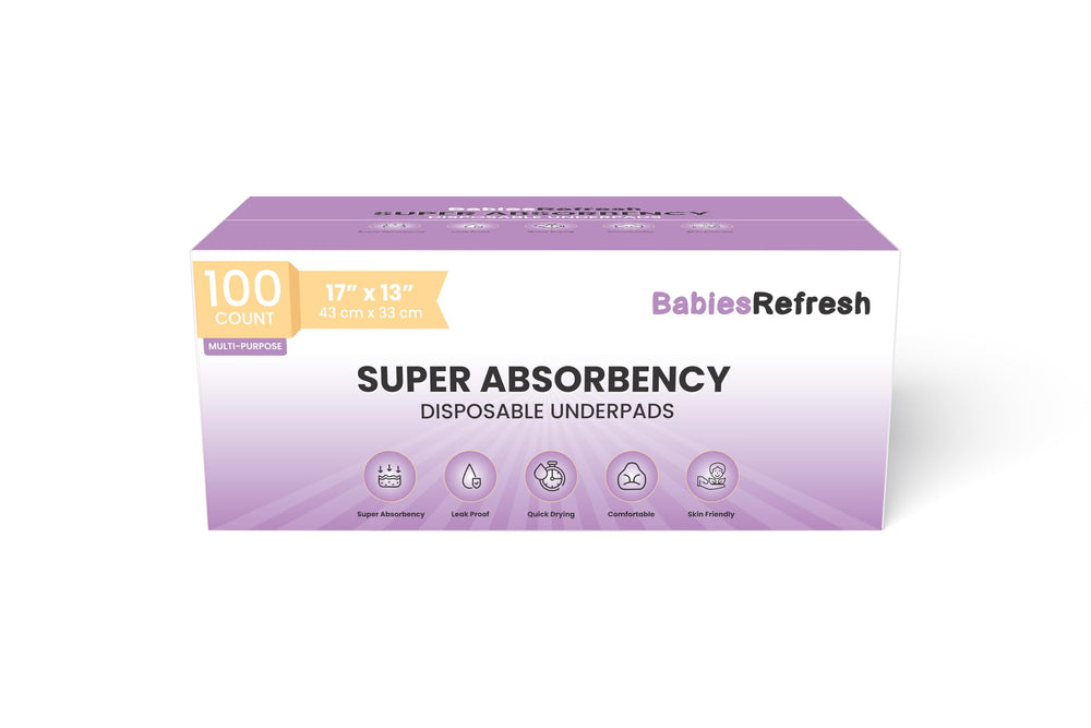 BabiesRefresh 100-count blue underpad pack for daily use