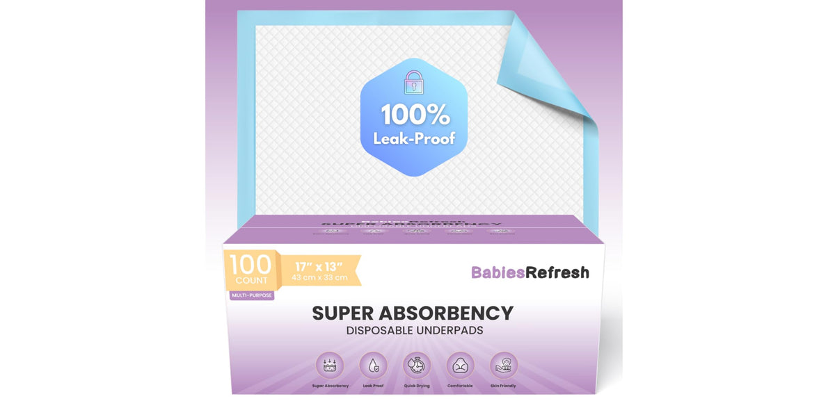 BabiesRefresh underpad 17x13 blue for multi-use surface protection