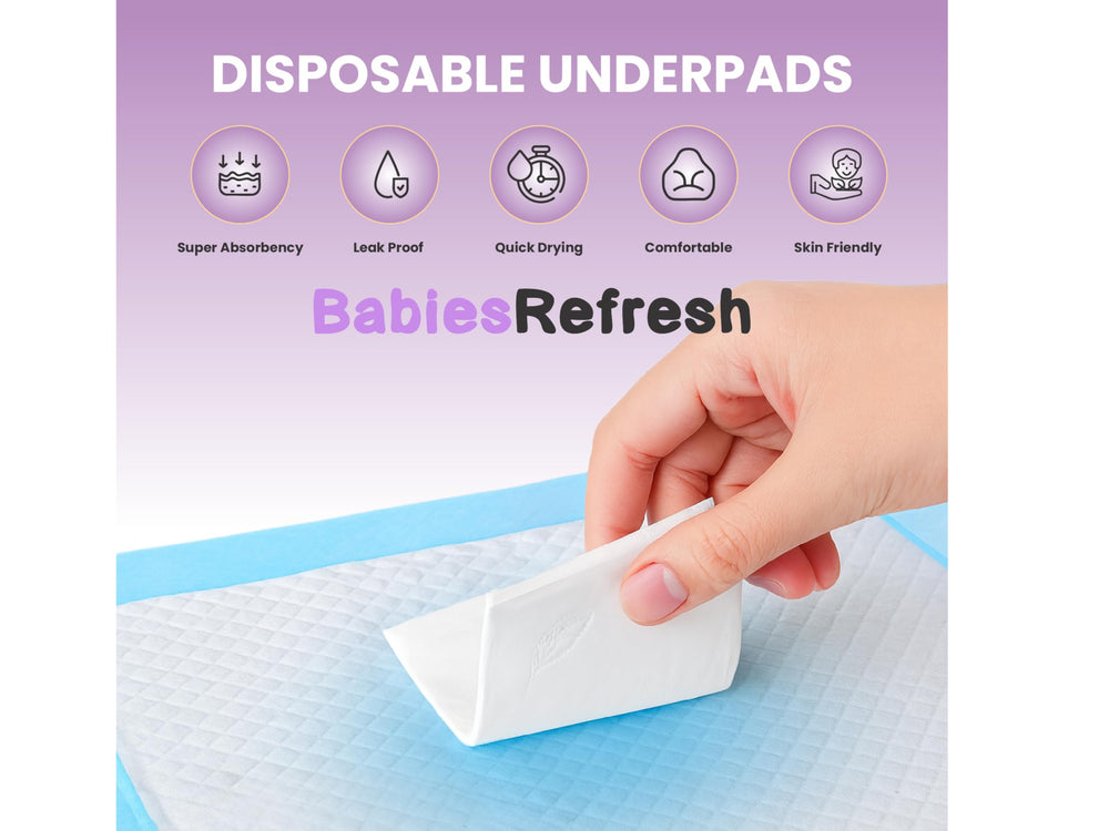 BabiesRefresh travel blue underpad for convenient on-the-go cleanup