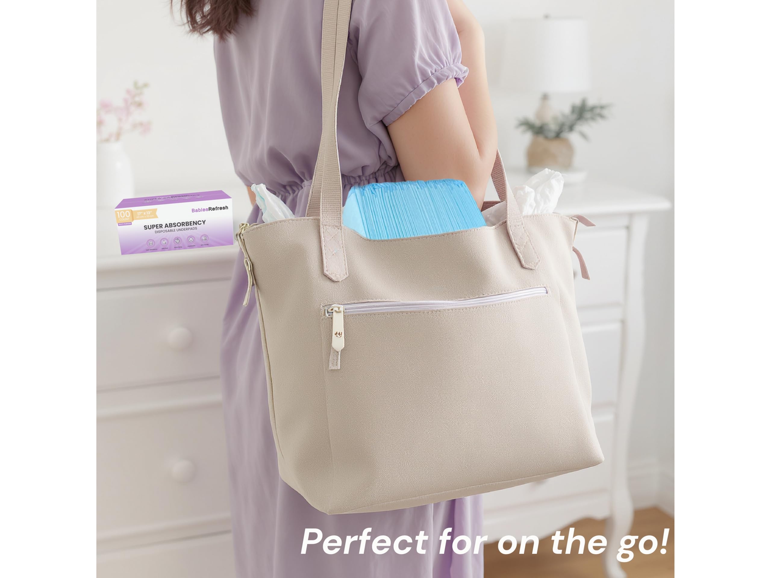 BabiesRefresh blue underpad for urine absorption and odor control