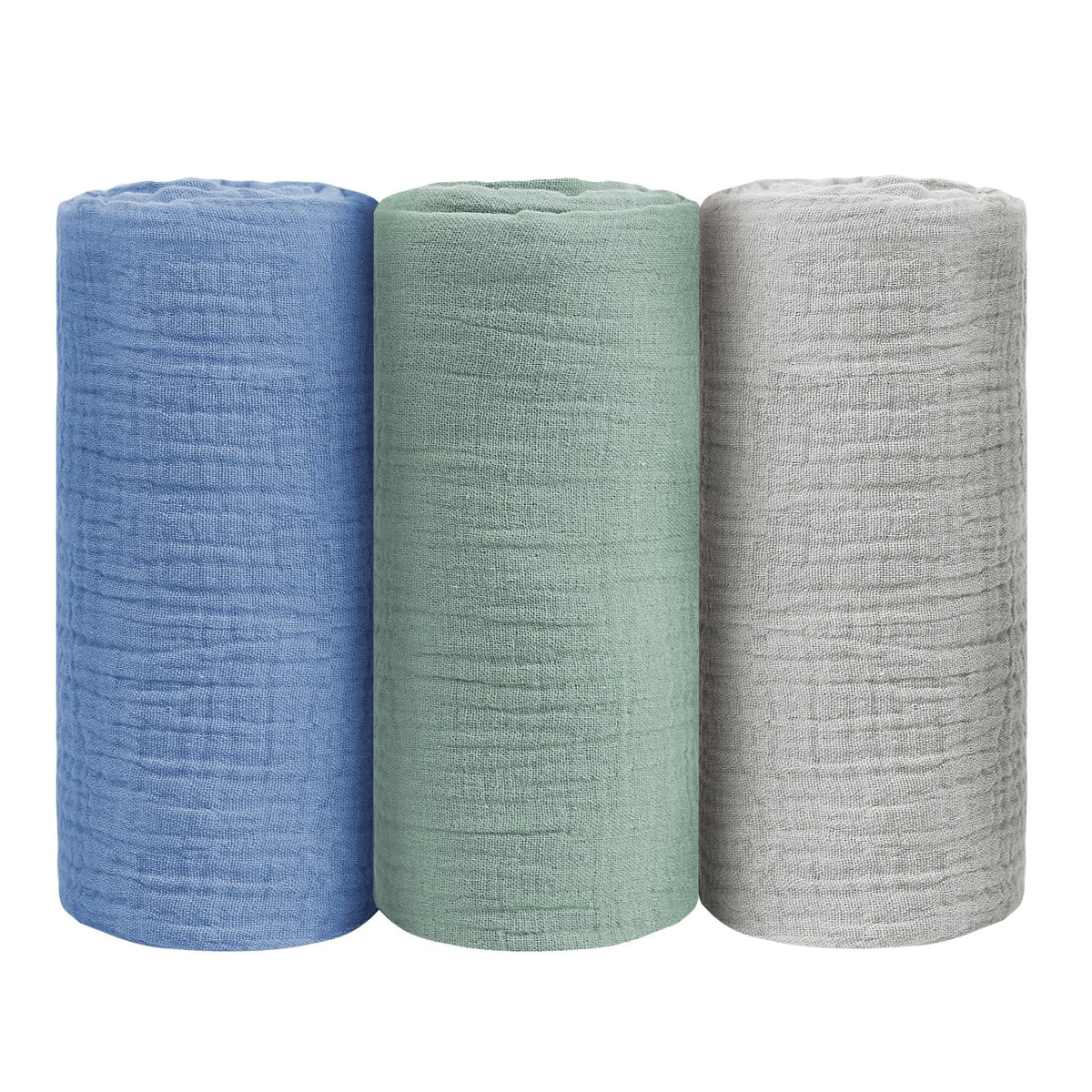 Babify baby swaddle blanket ultralight muslin in bluegreen for on-the-go comfort.