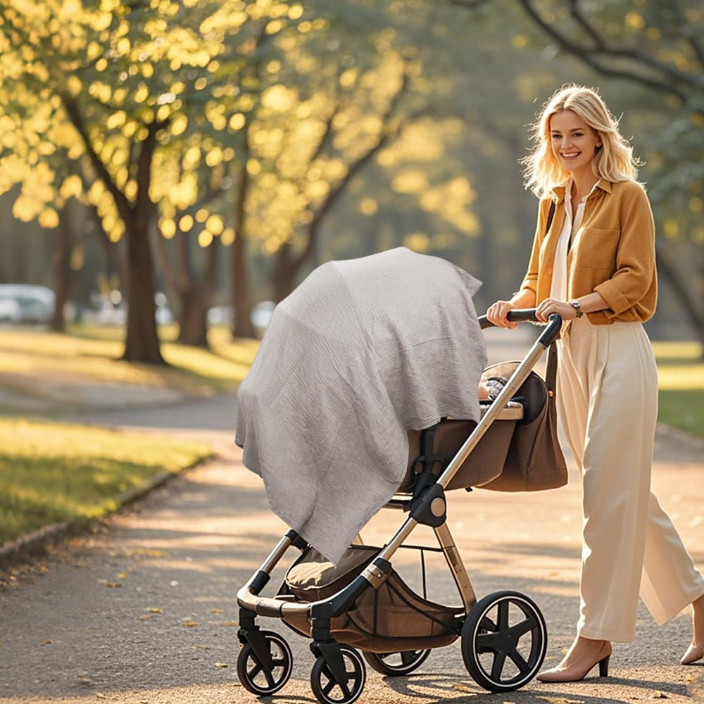 Babify receiving blanket in nursery-ready bluegreen for cozy daytime use.