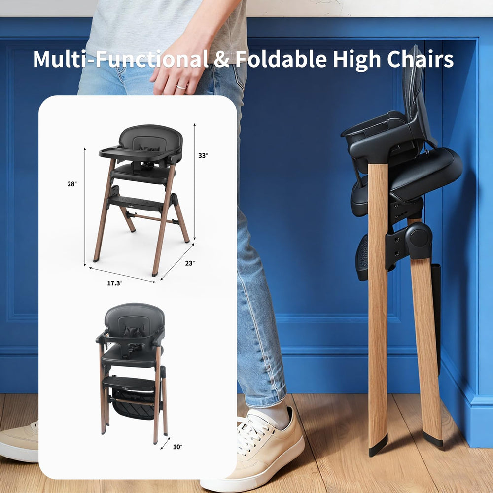 Babilous High Chair wipe-clean seat resists spills during meals.