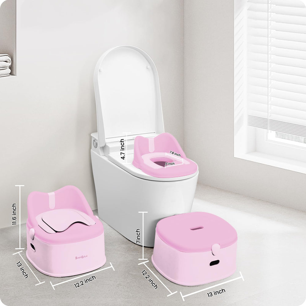 Babilous toddler using potty on the go supports independent routines.