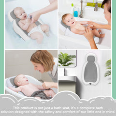Babove soft silicone seat cradles baby gently with grip.