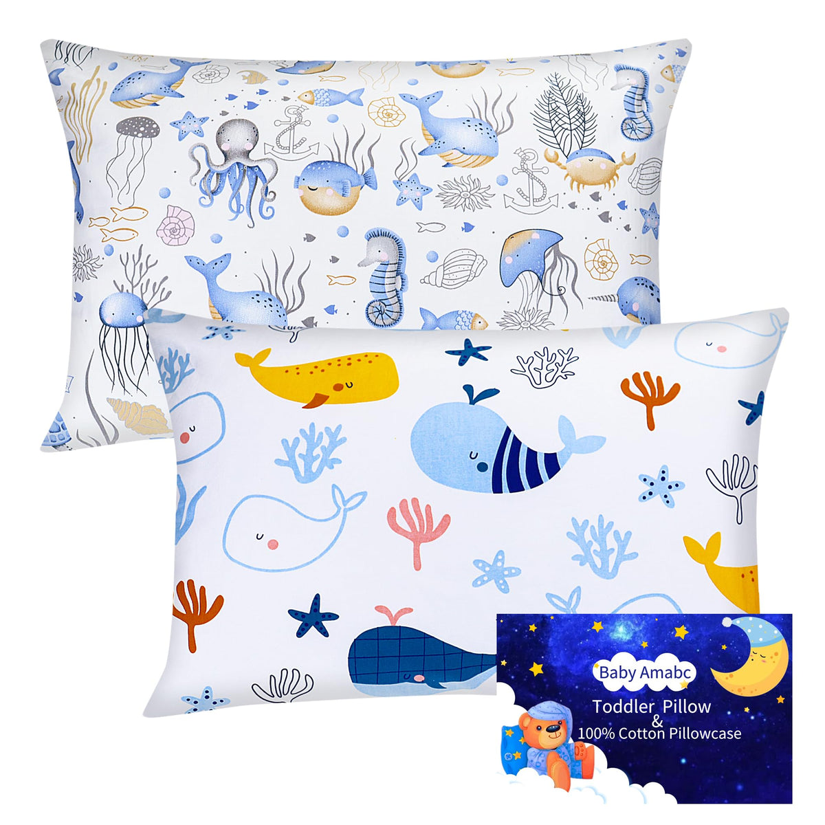 Baby Amabc toddler pillow case in soft cotton for breathable sleep
