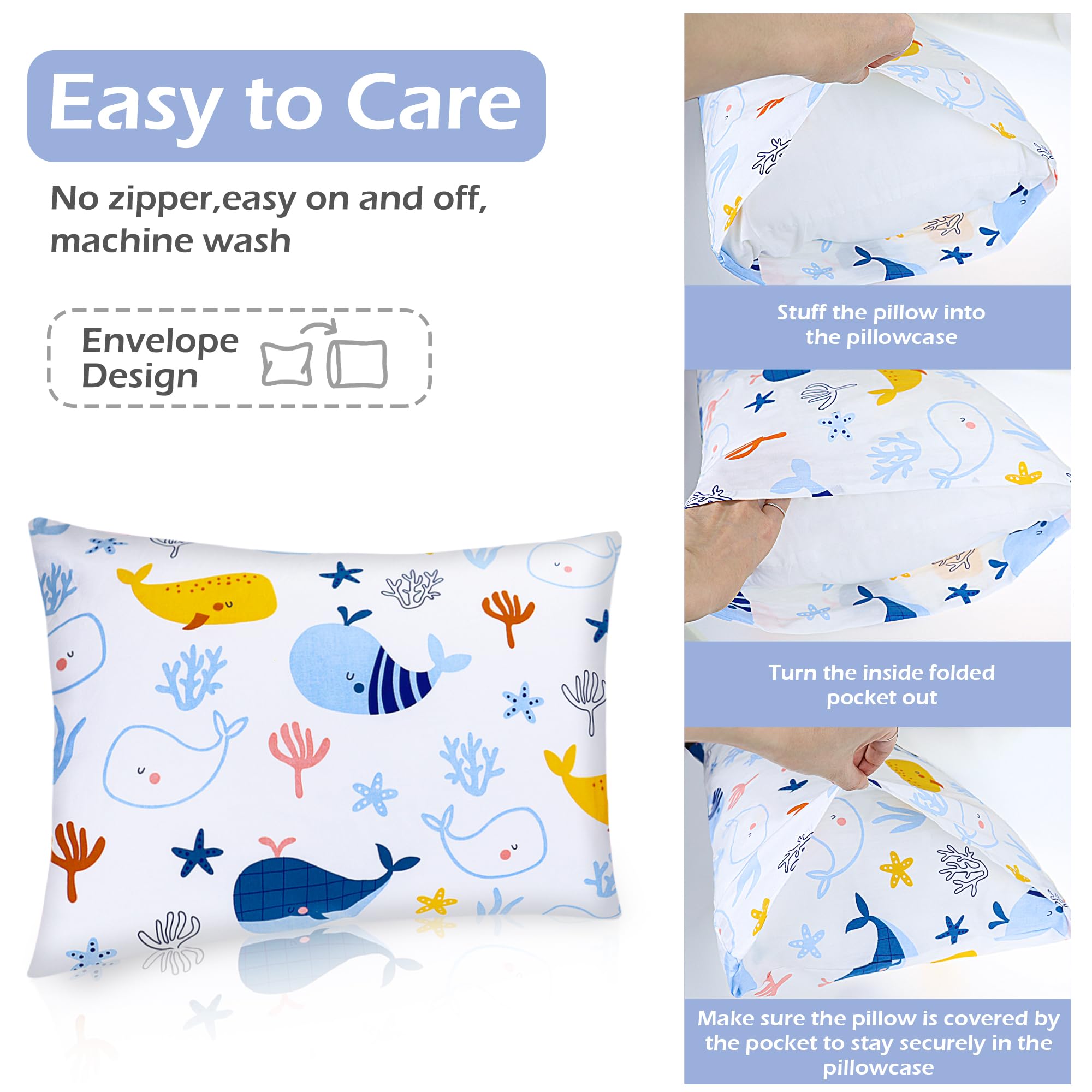 Travel-friendly Baby Amabc pillow case 13x18, quick-dry fabric