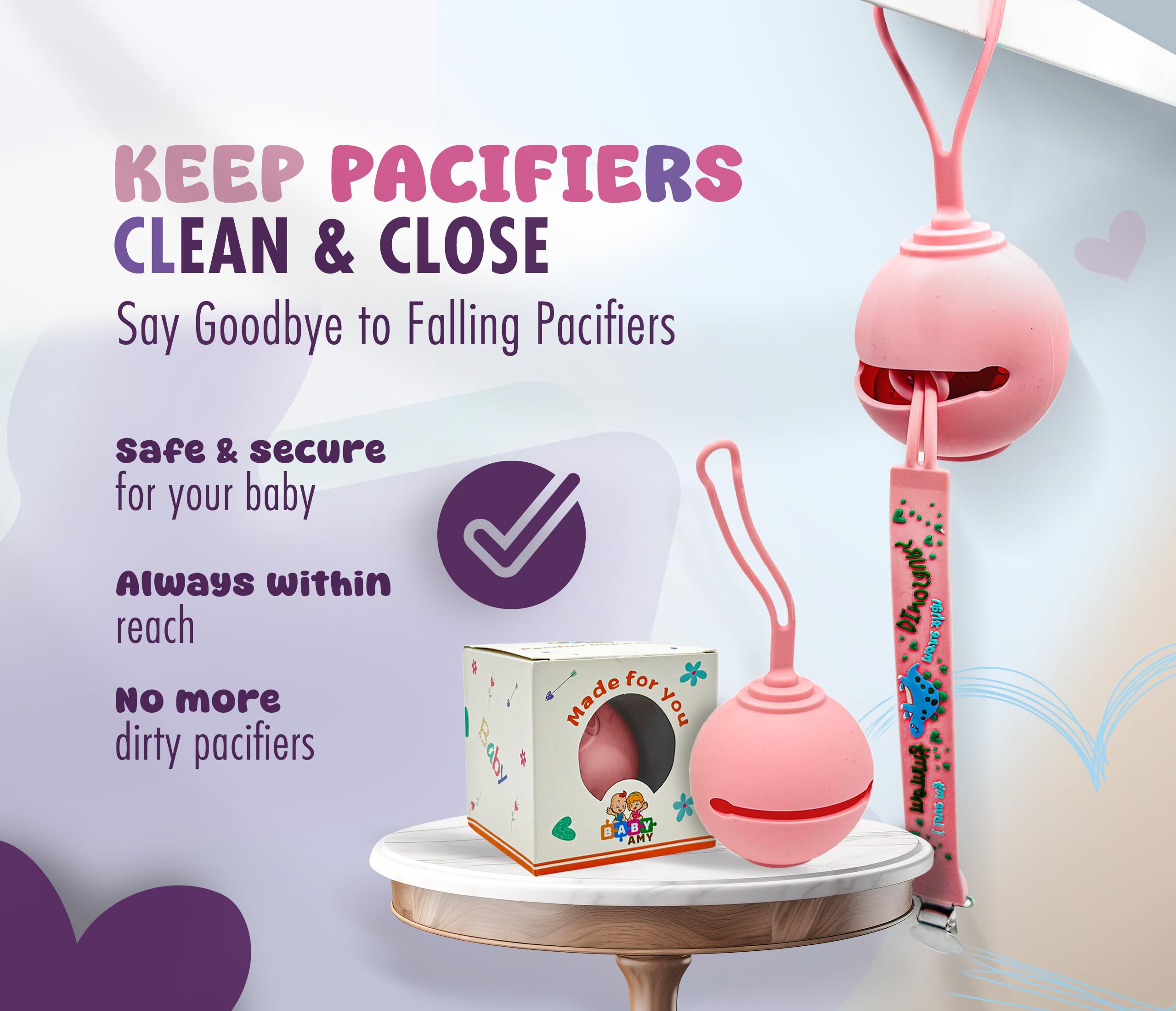 BABY AMY simple silicone one-piece design wipes clean easily