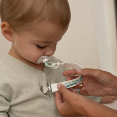 Baby Amy compact storage case for organizing pacifiers and small toys.