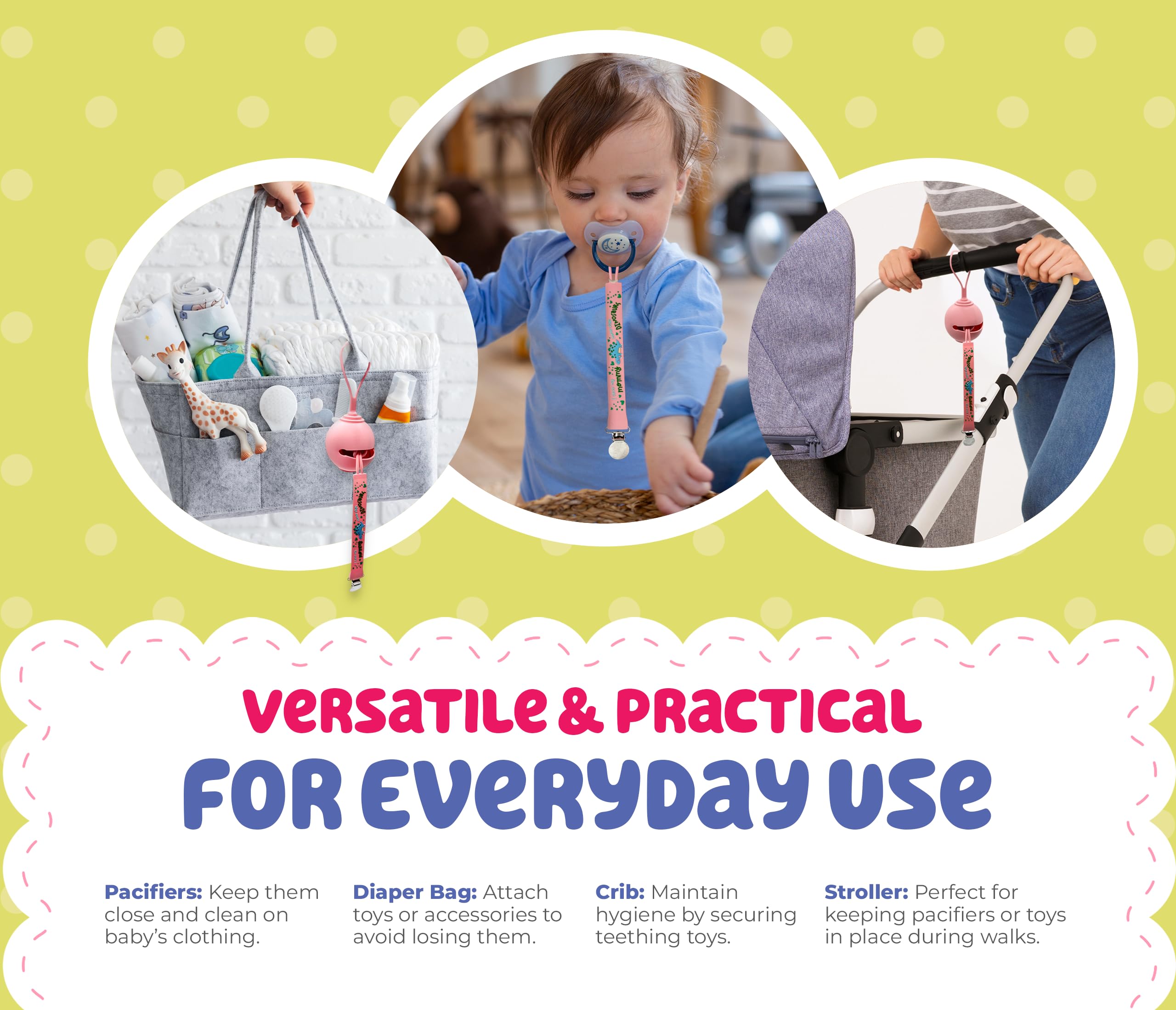 BABY AMY textured silicone teether surface supports sensory exploration