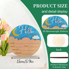 Baby Announcement Sign with 3D pattern enhances nursery decor
