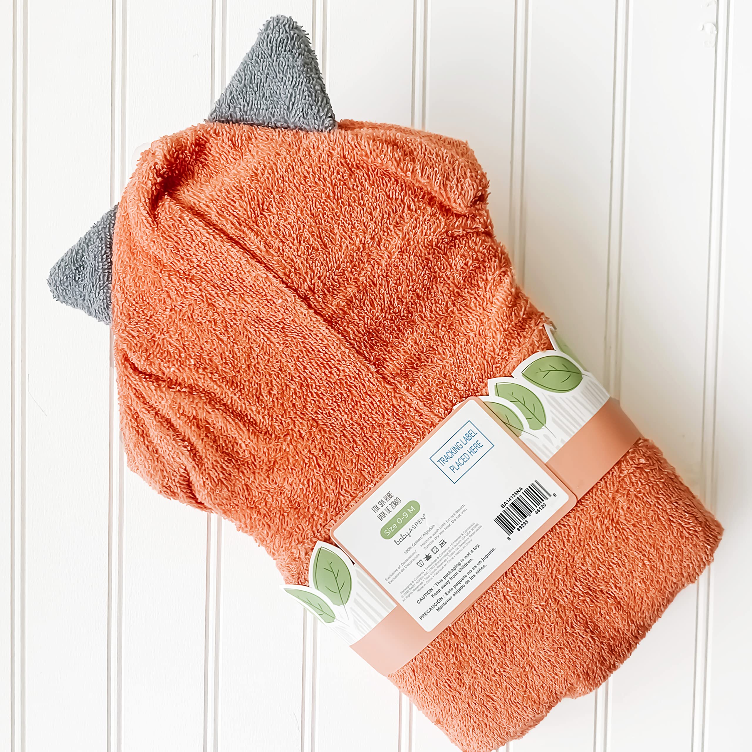 Machine washable Baby Aspen towel for easy care after baths.