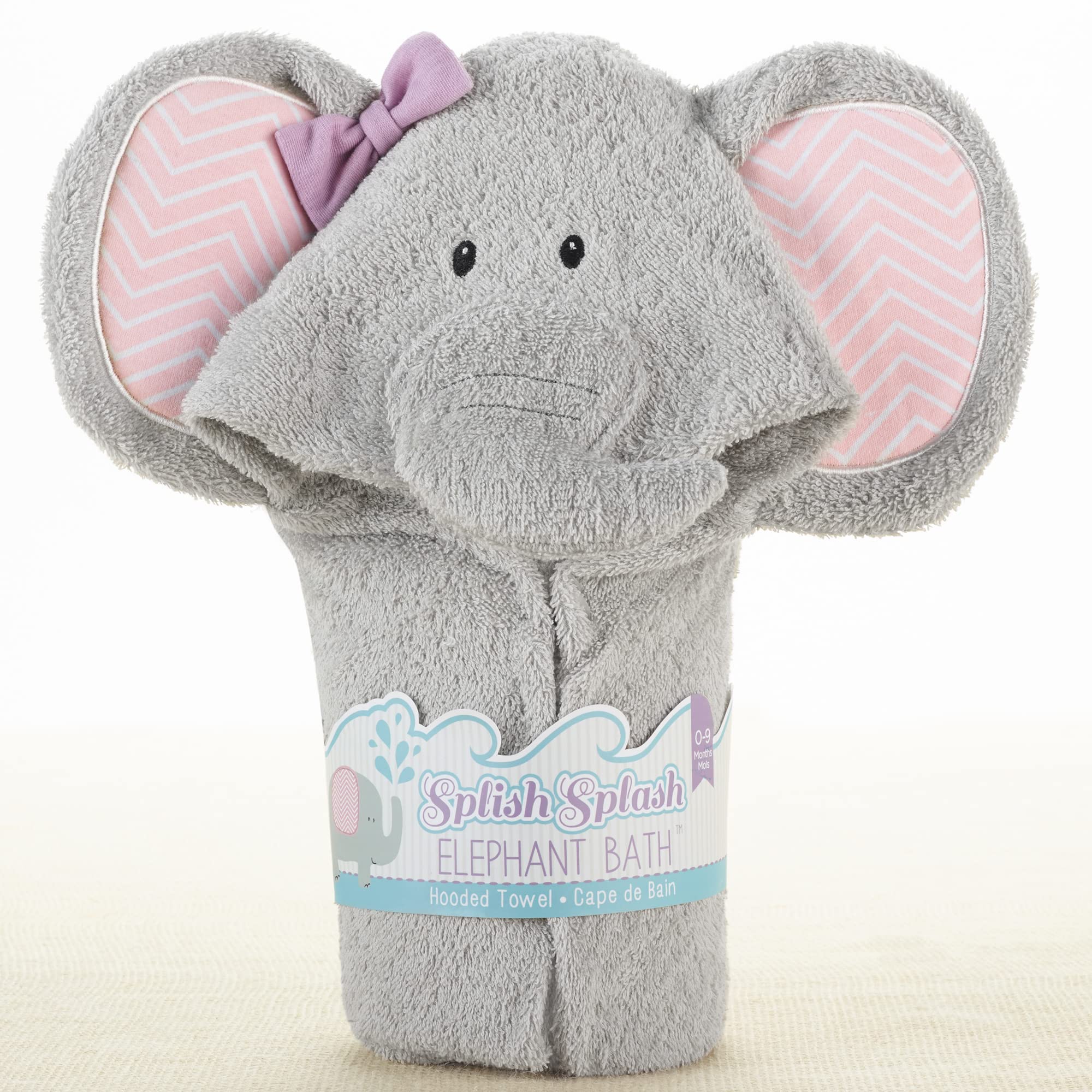 Baby Aspen Splish Splash Elephant towel, a gift-ready bath accessory.