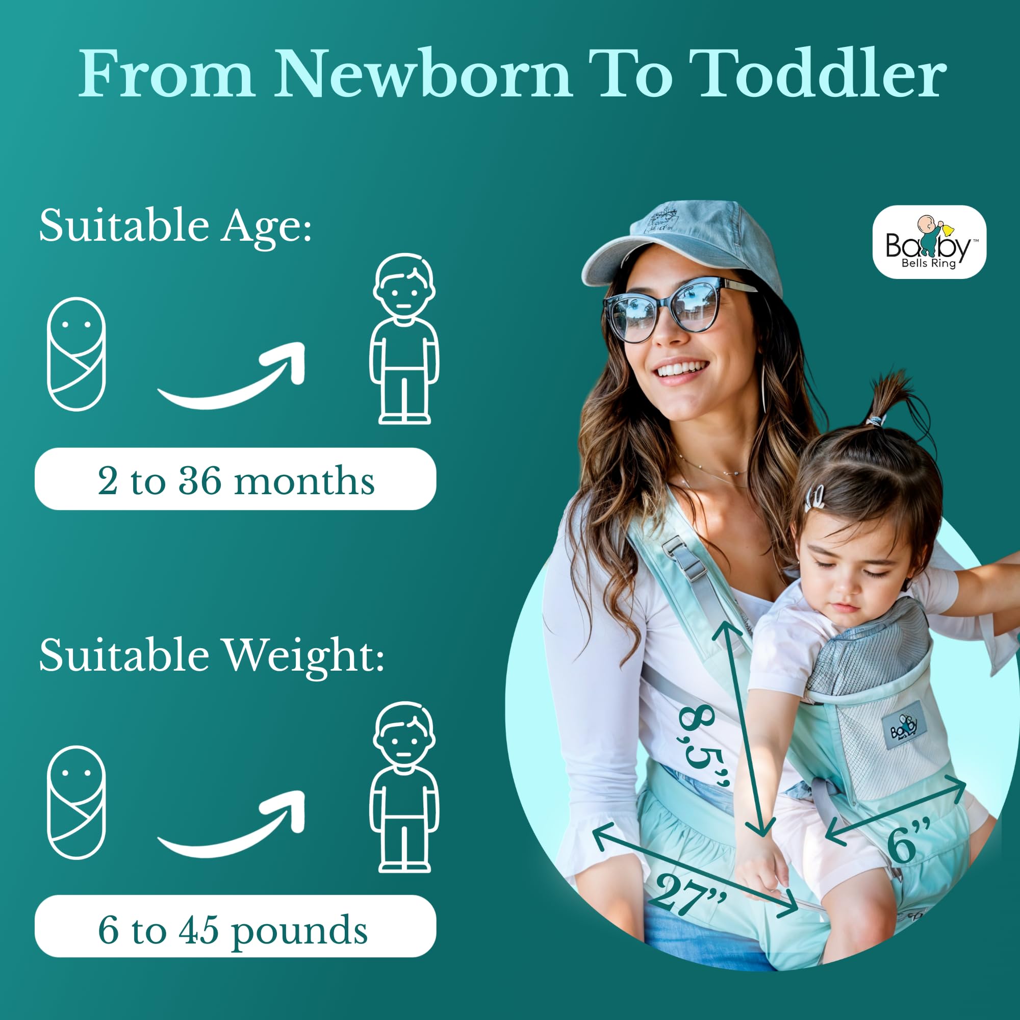 Baby Bells Ring adjustable-waistband ensures comfortable all-day wear.