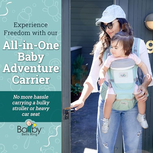 Baby Bells Ring back-position supports hands-free carrying with a secure hold.