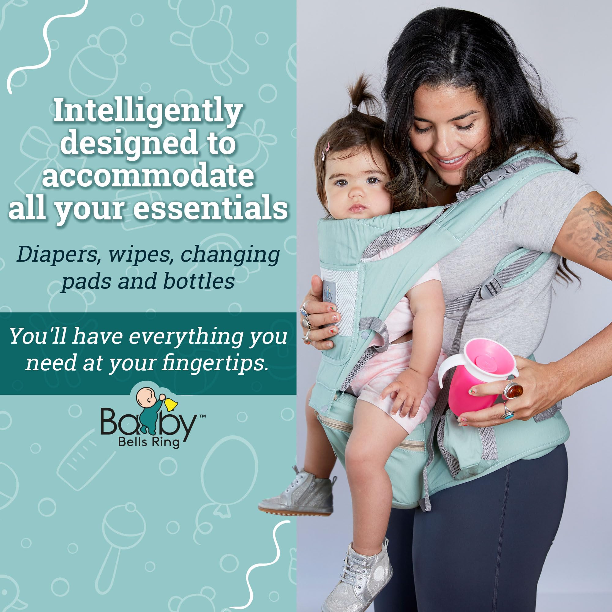 Baby Bells Ring newborn-to-toddler design grows with child.