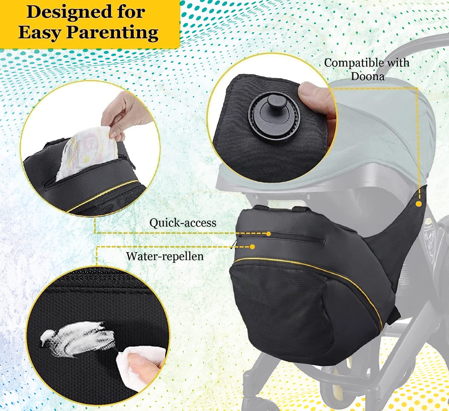 Baby & Beyond bag demonstrates durable materials and 8 lb capacity.