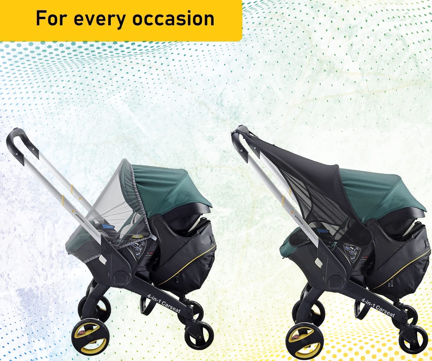 Baby & Beyond clip-on storage bag close-up highlights easy-care design.