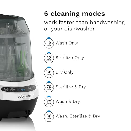 Baby Brezza Bottle Washer Pro compact size with wheels fits kitchens and nurseries