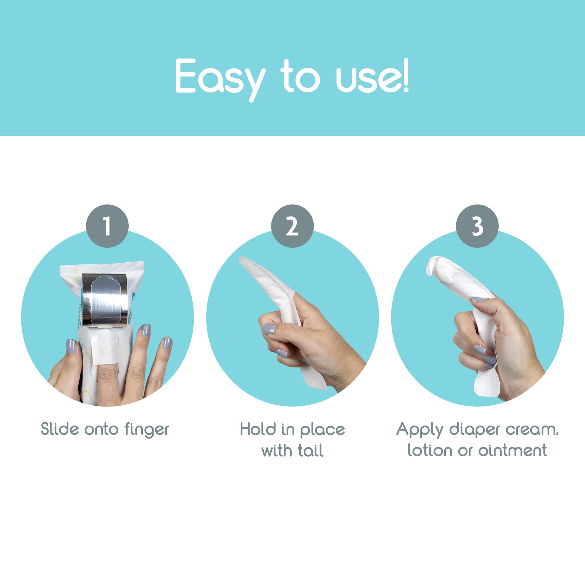 Disposable Finger Shields provide on-the-go diaper cream application.