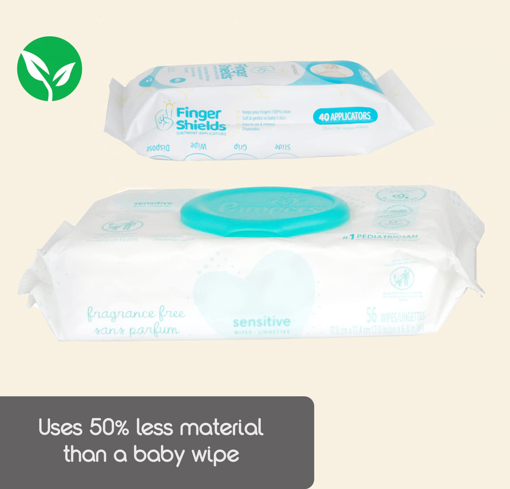Travel-friendly Finger Shields fit in a diaper bag for outings.