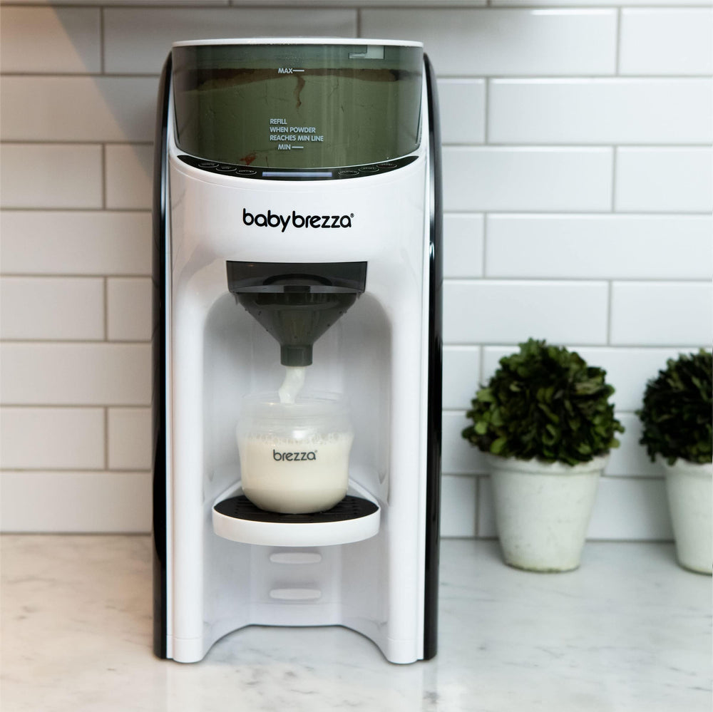 Baby Brezza Formula Pro Advanced kitchen scene saves time during feeding
