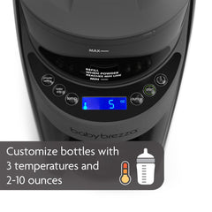 Baby Brezza Formula Pro Advanced three temperature options for feeding.