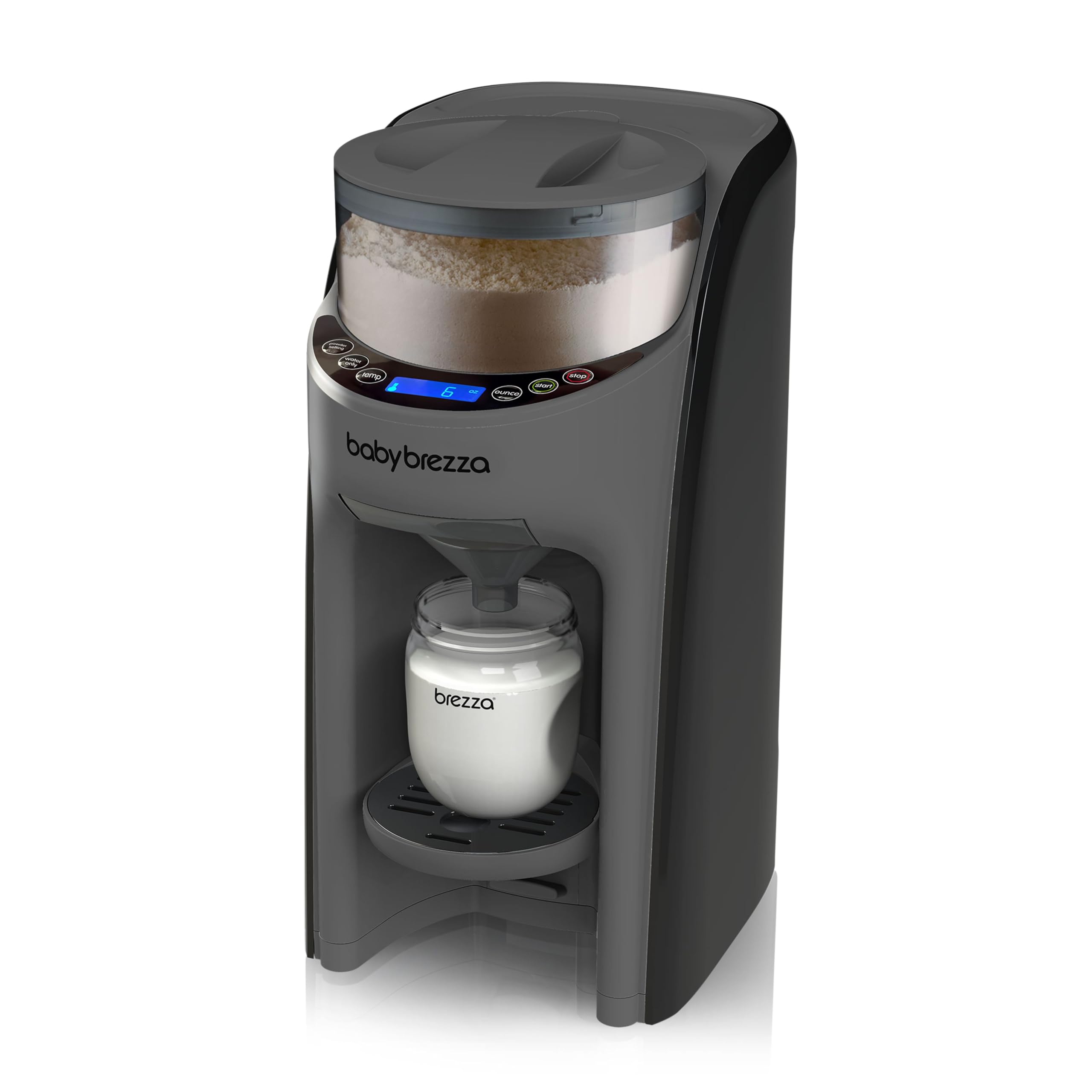 Baby Brezza Formula Pro Advanced warm bottle in seconds.