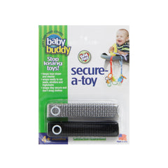 Baby Buddy Secure-A-Toy stroller clip keeps toys within reach on the go.
