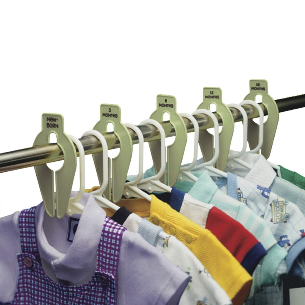 Fits standard closet rods and wire shelving for Baby Buddy Size-It