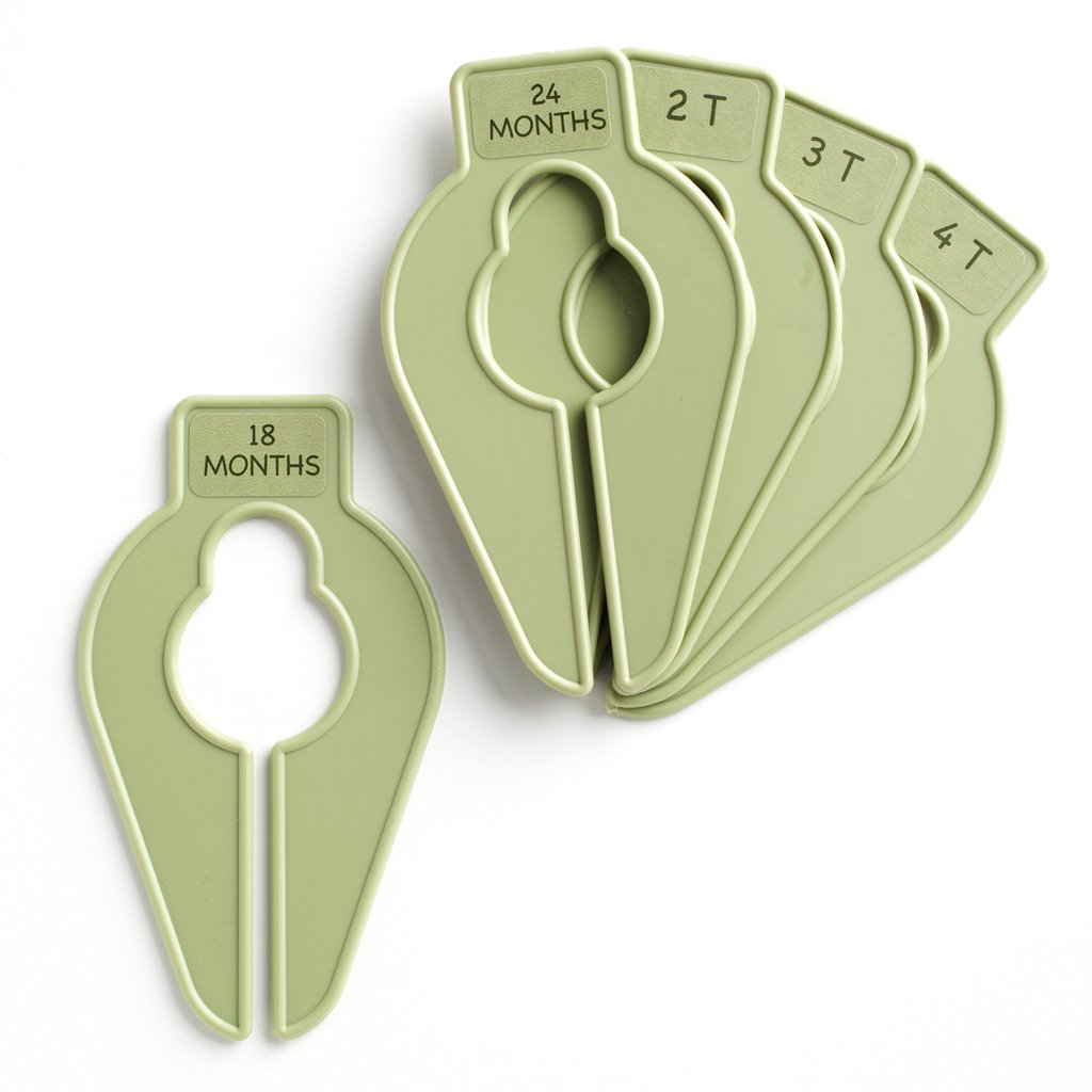 Includes five dividers with labels for 15 sizes Baby Buddy Size-It