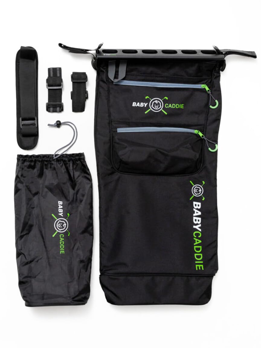 Over-shoulder carry strap lets you move smoothly between car and course.